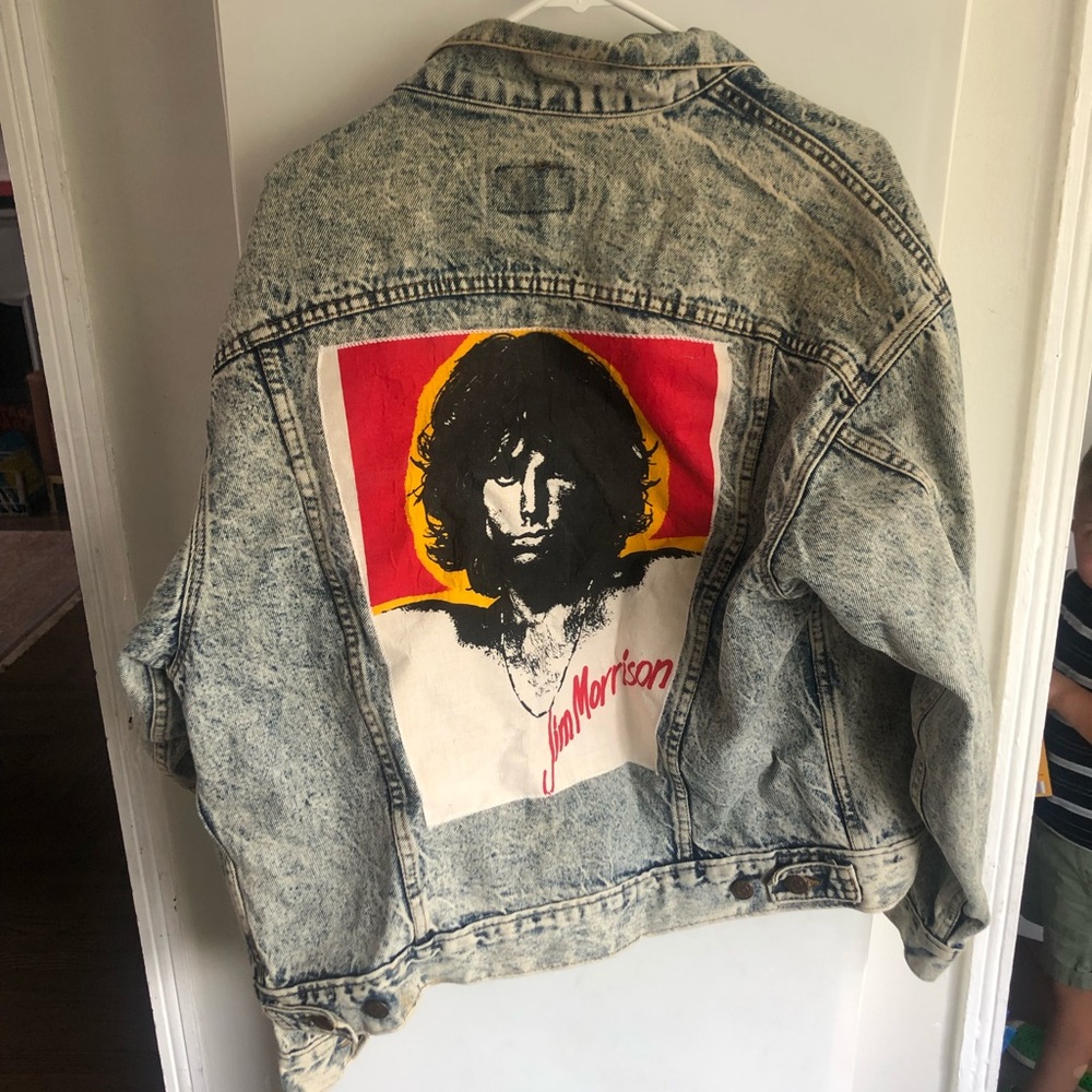 Vintage Levi XL Acid-washed jacket Jim Morrison canvas concert  patch
